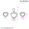 63142-cheap prata cor jóias turquia coração conjuntos